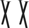 vidaXL Nohy jedálenského stola v tvare X 2 ks čierne Náhľad obrázku produktu 8