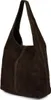 Bolso y cartera de cuero italiano, estilo natural, en ante Vista previa de la imagen del producto 3