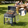 BBQ Holzkohle Grillwagen mit Deckel, Ablage und Produktbild-Vorschau 5