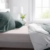 Bettwäsche Baumwolle 240x220 cm Set Grün Streifen Produktbild-Vorschau 3
