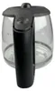 A clear studio shot of a glass coffee pot carafe with a black handle, against a white background. Produktbild-Vorschau