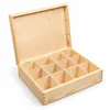 Theeënbox van natuurlijk grenenhout - theeënbox met 12 Productafbeelding-voorbeeld 1
