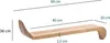 A wooden shelf with dimensions indicated by lines and text. Voir les images du produit