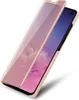 A rose gold colored phone case with a flip cover is shown against a white background. Náhled obrázku produktu