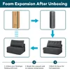 Instructions for foam expansion of a sofa bed after unboxing. Náhled obrázku produktu