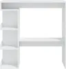 A white desk with shelving on the left side, shown against a white background. Anteprima dell’immagine prodotto