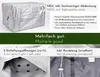 A product image showing a silver cover for an outdoor item, with text describing its features and close-up shots of ventilation and a drawstring. Anteprima dell’immagine prodotto