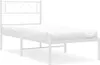 A white metal bed frame with a mattress on a white background. Náhled obrázku produktu