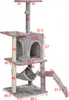 Aga Škrabadlo pre mačky 42x49x136 cm Sivé Náhľad obrázku produktu 1