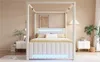 Polster-Himmelbett 140x200 cm Beige mit Ausziehbett & 3 Produktbild-Vorschau 16