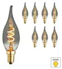 A collection of LED candle flame light bulbs on a white background, with one bulb prominently displayed in the foreground. Produktbild-Vorschau