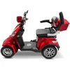 A red electric scooter is shown from the side against a white background. Produktbild-Vorschau
