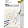 A product shot of a millimeter paper pad with drafting tools and pencils. Podgląd zdjęcia produktu