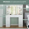 Schminktisch mit Spiegel und Beleuchtung + 7 Schubladen Produktbild-Vorschau 3
