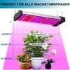 A grow light is shown suspended above several potted plants, with measurements and light intensity data displayed. Náhľad obrázku produktu