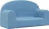 vidaXL Kindersofa 2-Sitzer Blau Weich Plüsch Produktbild-Vorschau 1
