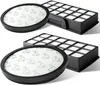 Two circular HEPA filters and two rectangular filters are arranged in a studio shot against a white background. Produktbild-Vorschau