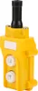 A yellow pendant control station with two buttons and a black emergency stop button. Náhľad obrázku produktu