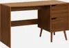 A wooden desk with two drawers and angled legs, shown against a white background. Produktbild-Vorschau