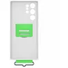 The back of a white phone case with a green strap attachment. Podgląd zdjęcia produktu