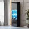 Merax Hochglanze Vitrine mit LED-Beleuchtung, Hochschrank Produktbild-Vorschau 3