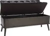 vidaXL Banc avec espace de rangement et dossier 110cm noir Voir les images du produit 1