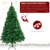 A green artificial Christmas tree with decorative elements and text. Produktbild-Vorschau