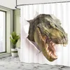 ABAKUHAUS Tenda da doccia con dinosauri, pericoloso Anteprima dell’immagine prodotto 3