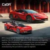 Two red sports cars, one a toy model and the other a full-size car, are displayed outdoors with traditional Chinese architecture in the background. Anteprima dell’immagine prodotto