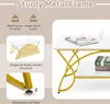 Couchtisch Marmor Gold, Kaffeetisch 2 Ablagen, Produktbild-Vorschau 4