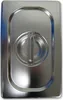 A top-down view of a rectangular stainless steel lid for a food pan. Produktbild-Vorschau