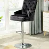 Tabouret de bar FATIVO, velours noir, pivotant, hauteur Voir les images du produit 2