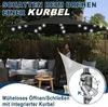 Parasol rond QEENTOE, diamètre 350 cm, avec manivelle et Voir les images du produit 3