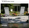 4 chaises de jardin pliantes en aluminium avec appui-tête - Voir les images du produit 4