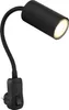 GLOBO 57911DPB ROBBY Wandleuchte Kunststoff schwarz, 1x Produktbild-Vorschau 1