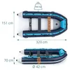Relaxdays Schlauchboot Set, 4 Personen, 3,20 m, Paddel, Produktbild-Vorschau 4