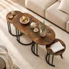 KOMFOTTEU Couchtisch 3er Set, Sofatisch oval mit 2 Produktbild-Vorschau 8