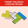 Colorful puzzle pieces arranged on a light peach background, with German text at the top. Produktbild-Vorschau