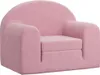 vidaXL Divano letto per bambini rosa morbido peluche Anteprima dell’immagine prodotto 1