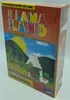 A board game box for 'Llama Land' with a colorful illustration of a mountainous landscape, llamas, and a pyramid. Produktbild-Vorschau