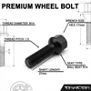 20x Radschrauben M14x1,5 27mm Kugelbund R14 schwarz für Produktbild-Vorschau 6