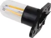 A close-up studio shot of an LED lamp with a clear glass bulb and a black base. Anteprima dell’immagine prodotto