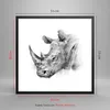 Gerahmtes Poster - Schwarzer Rahmen - Nashorn Porträt Produktbild-Vorschau 5