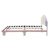 A side view of a bed frame with a padded headboard and LED lights. Náhled obrázku produktu