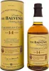 A bottle of Balvenie Caribbean Cask 14 Year Old Single Malt Scotch Whisky and its cylindrical packaging. Produktbild-Vorschau