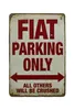 Fiat Parking Only Blechschild 20x30 cm Vintage Metallschild Produktbild-Vorschau 1