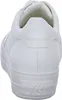 The back view of a white leather sneaker. Voir les images du produit