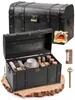 Schatztruhe aus Holz Dunkel mit Schloss Schatzkiste Produktbild-Vorschau 1