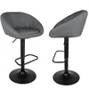 2x Barhocker aus Leinen,Drehbare Tresenhocker mit Lehne Produktbild-Vorschau 4