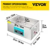 Product specifications and dimensions for an ultrasonic cleaner. Podgląd zdjęcia produktu